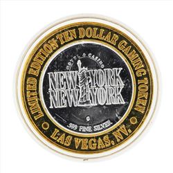 .999 Silver New York New York $10 Casino Gaming Token Limited Edition