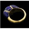 Image 3 : 18KT Yellow Gold Blue Enamel Ring