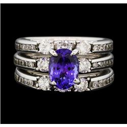 14KT White Gold 1.49ct Tanzanite and Diamond Ring