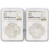 Image 1 : Lot of (2) 1982MO Mexico Libertad Silver Coins NGC MS65 & MS66