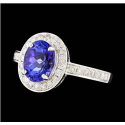 14KT White Gold 1.76ct Tanzanite and Diamond Ring