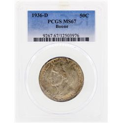 1936-D Boone Commemorative Half Dollar Coin PCGS MS67