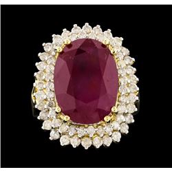 14KT Yellow Gold 13.45ct Ruby and Diamond Ring