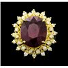 Image 1 : 14KT Yellow Gold 11.98ctw Ruby and Diamond Ring