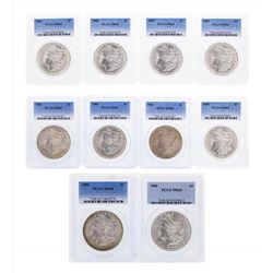 Lot of (10) 1886 $1 Morgan Silver Dollar Coins PCGS MS65