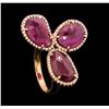 Image 4 : 14K Rose Gold 7.97ctw Ruby and Diamond Ring
