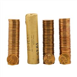 Lot of (4) 1944, 1944-D, 1945, 1945-S Brilliant Uncirculated Lincoln Wheat Penny