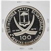 Image 2 : 1970 Ecuatorail Guinea 100 Pesetas Silver Proof Coin