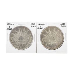 Set of (2) Mexico 8 Reales Silver Coins
