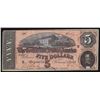 Image 1 : 1864 $5 The Confederate States of America Note