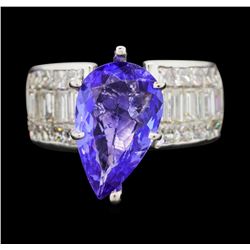18KT White Gold 3.37ct Tanzanite and Diamond Ring