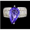 Image 1 : 18KT White Gold 3.37ct Tanzanite and Diamond Ring