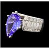 Image 2 : 18KT White Gold 3.37ct Tanzanite and Diamond Ring