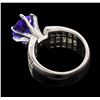 Image 3 : 18KT White Gold 3.37ct Tanzanite and Diamond Ring