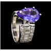 Image 4 : 18KT White Gold 3.37ct Tanzanite and Diamond Ring