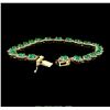 Image 4 : 14KT Yellow Gold 4.81cte Emerald and Diamond Bracelet