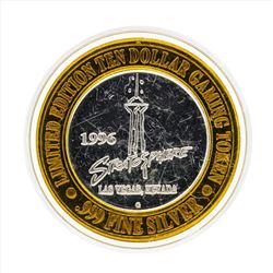 .999 Silver Stratosphere $10 Casino Gaming Token Limited Edition