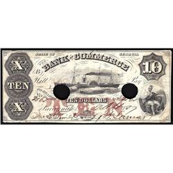 1800s The Bank of Commerce Georgia Obsolete Bank Note