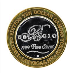 .999 Silver Bellagio Las Vegas $10 Casino Gaming Token Limited Edition