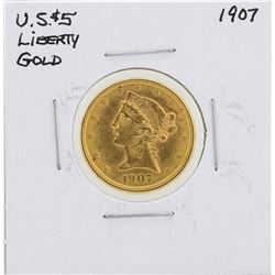 1907 $5 Liberty Head Half Eagle Gold Coin