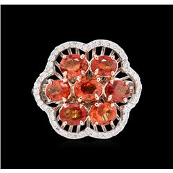 14KT Two-Tone Gold 3.10ctw Sapphire and Diamond Ring