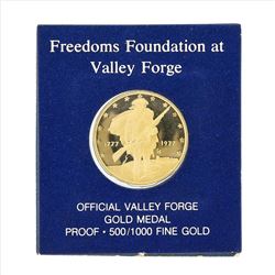 1977 Official Valley Forge Gold Medal Franklin Mint