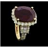 Image 4 : 14KT Yellow Gold 10.24ct Ruby and Diamond Ring