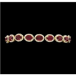14KT Yellow Gold 20.30ctw Ruby and Diamond Bracelet