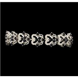 SILVER 9.55ctw Sapphire and Diamond Bracelet