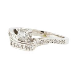18KT White Gold 0.40ctw Diamond Ring with Cathedral Shank