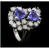 Image 4 : 14KT White Gold 3.57ctw Tanzanite and Diamond Ring