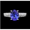 Image 1 : 14KT White Gold 2.30ct GIA Cert Tanzanite and Diamond Ring