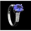 Image 4 : 14KT White Gold 2.30ct GIA Cert Tanzanite and Diamond Ring