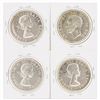 Image 2 : Lot of (4) 1952-1955 Canada $1 Silver Coins