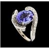 Image 4 : 14KT White Gold 3.17ct Tanzanite and Diamond Ring