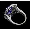 Image 3 : 14KT White Gold 6.52ct GIA Cert Tanzanite and Diamond Ring