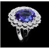 Image 4 : 14KT White Gold 6.52ct GIA Cert Tanzanite and Diamond Ring