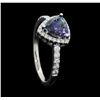 Image 4 : 14KT White Gold 1.67ct GIA Cert Tanzanite and Diamond Ring