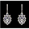 Image 1 : SILVER 2.36ctw Tanzanite and Diamond Earrings