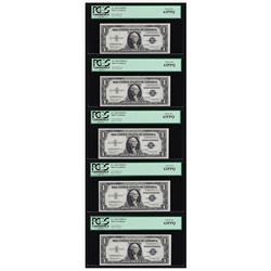 (5) Sequential 1935H $1 Silver Certificate Notes PCGS Choice New 63PPQ