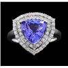 Image 1 : 14KT White Gold 2.71ct Tanzanite and Diamond Ring