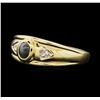 Image 2 : 14KT Yellow Gold Men's 0.50ct Chrysoberyl and White Spinel Ring