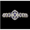 Image 1 : SILVER 5.21ctw Tanzanite and Diamond Bracelet
