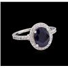 Image 2 : 14KT White Gold 2.62ct Blue Sapphire and Diamond Ring