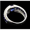 Image 3 : 14KT White Gold 2.41ctw Sapphire and Diamond Ring