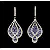 Image 1 : SILVER 4.58ctw Tanzanite and Diamond Earrings