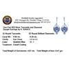 Image 3 : SILVER 4.58ctw Tanzanite and Diamond Earrings