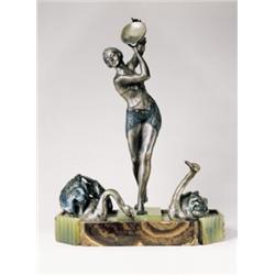 C* Mirval -,  Jeune fille aux cygnes<br…