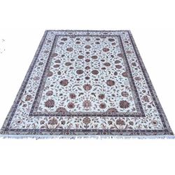 Simply Delightful and lustrous Fine Part Silk Persian-Pak Kashan Rug