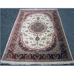 Beautiful handmade all Silk Signed Persian Qum Rug
